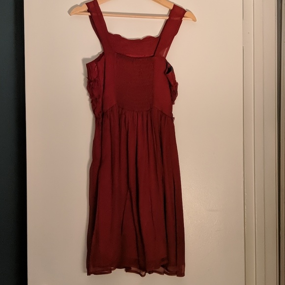 Anthropologie red silk dress - Picture 3 of 5